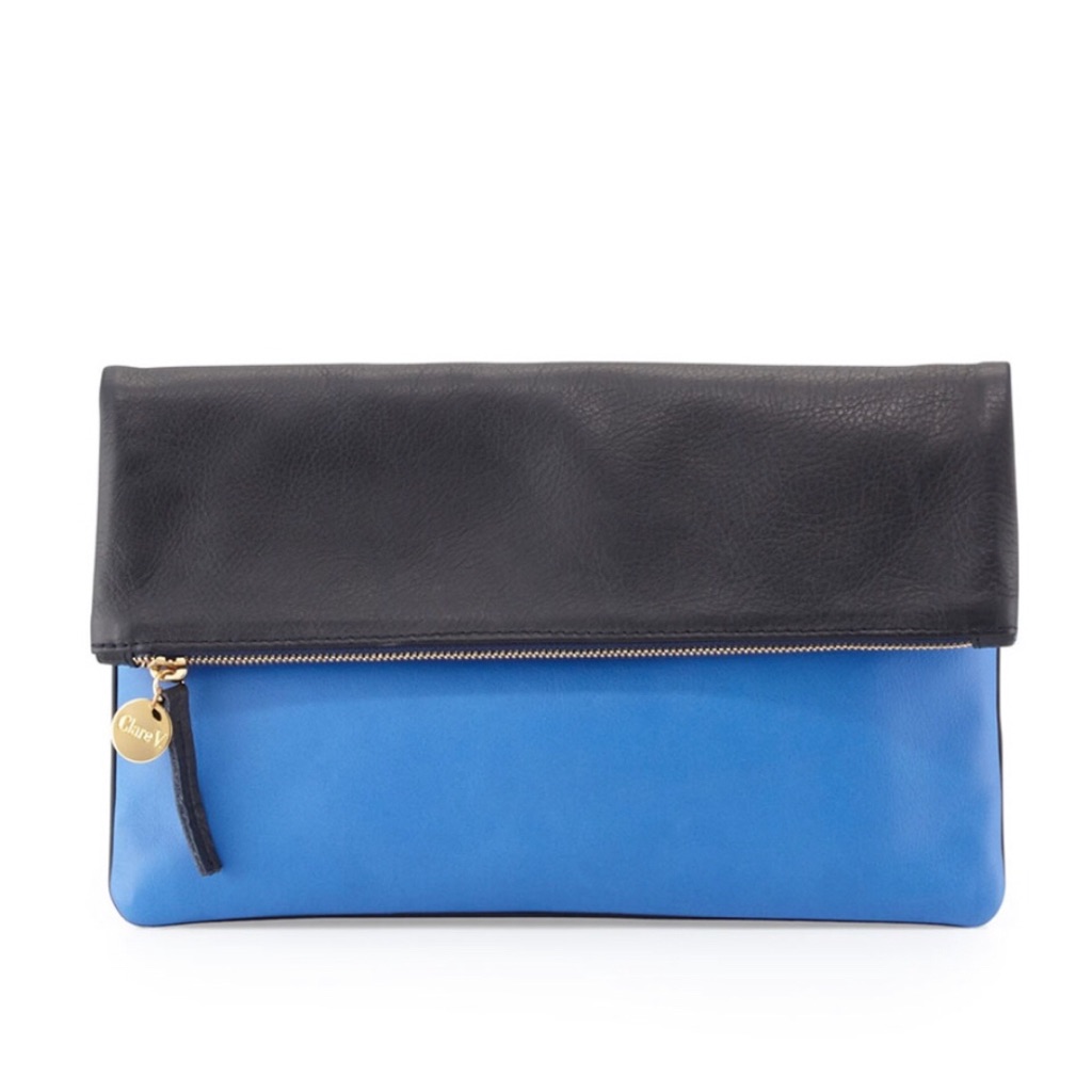 Clare V. Supreme Colorblock Fold-Over Clutch Bag,